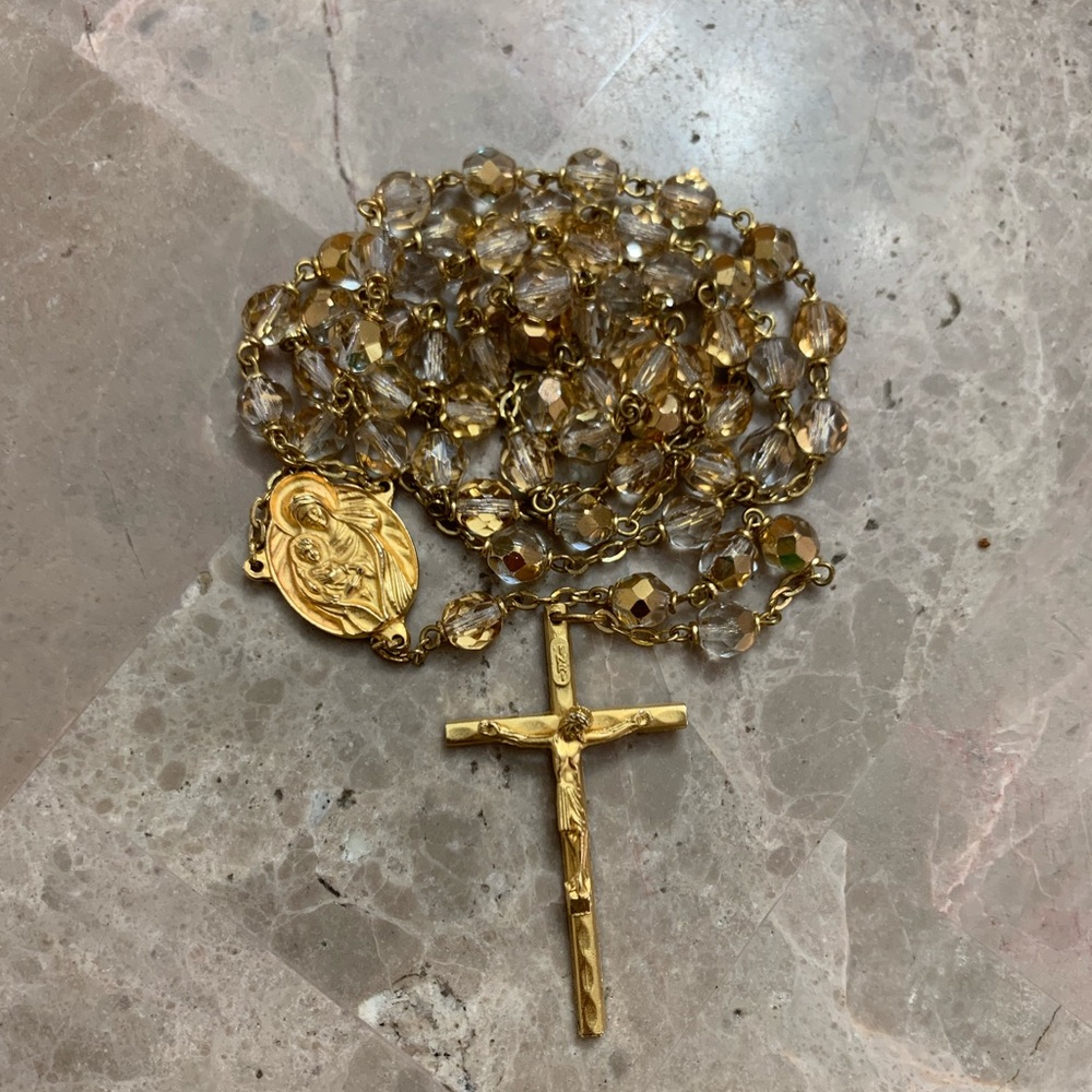 Vintage Our Lady of the Snow Crystal Rosary